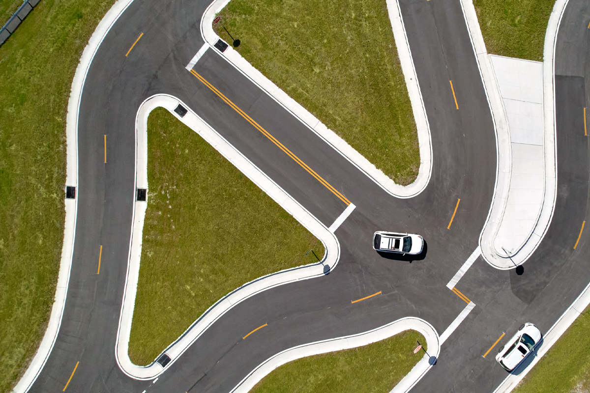 Aerial view of SunTrax test track facility