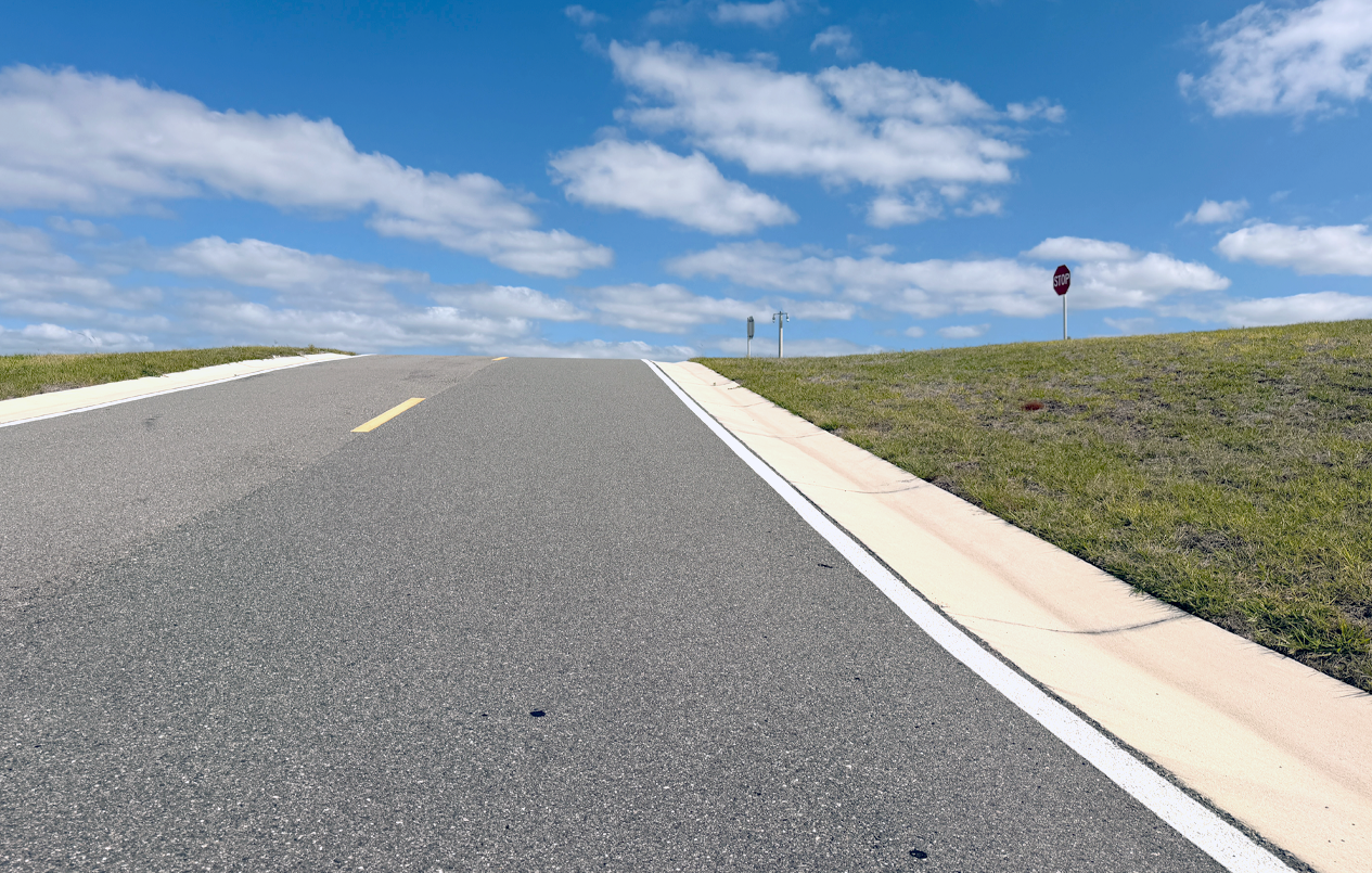 This is a picture of an uphill road at the Geometry Track.