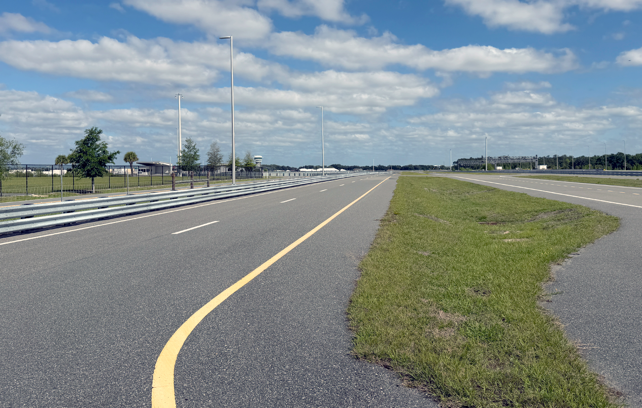 This is a picture of guardrails at the Loop Track East.