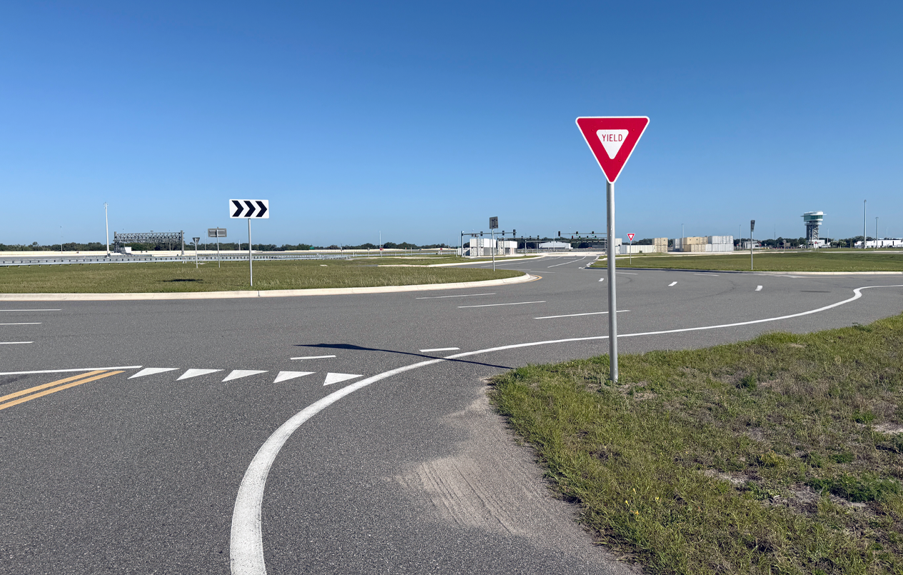 This is a picture of the Urban Sector with a yield sign.