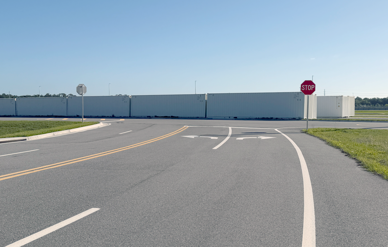 This is a picture of the Urban Sector with facades set up.