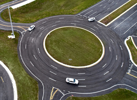 This is a picture of the multi-lane roundabout in the Suburban Sector.