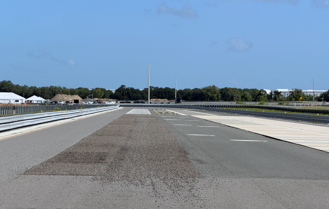 This is a picture of the rough asphalt track at the Noise, Vibration and Harshness Sector.