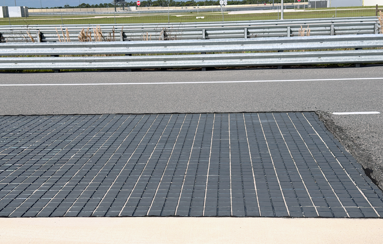 This is a picture of another tile pavement track at the Wet Test Track.