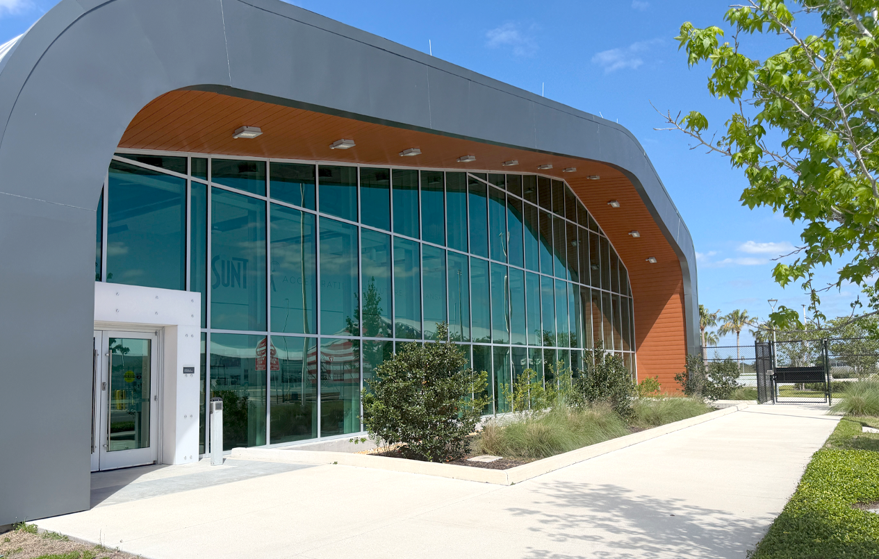 This is a picture of the Arrival and Conference building entrance.